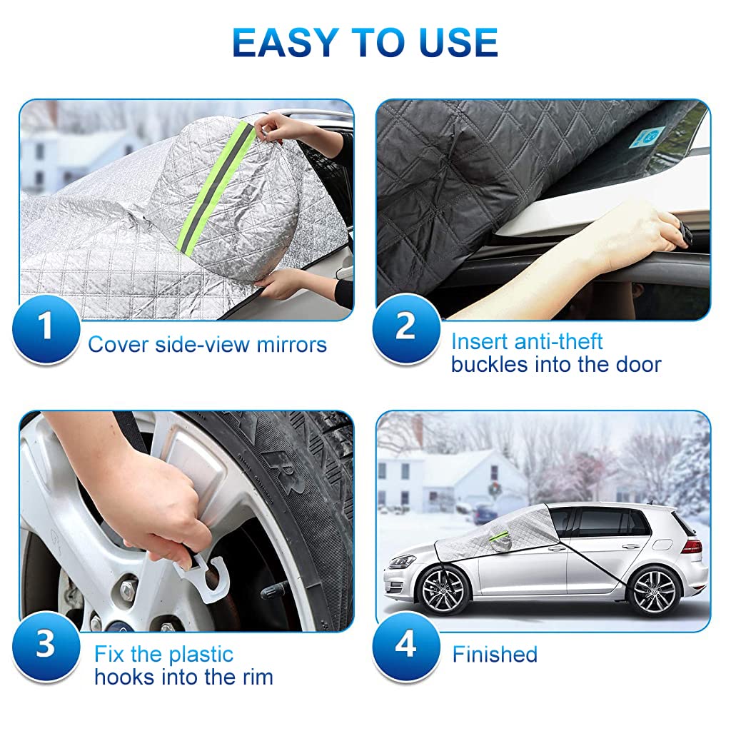 STHIRA Car Windshield Sun Shade Magnet Installation Car Windshield Sun Shade with Reflective Rearview Mirror Cover, Universal Windproof Car Windshield Sun Shade 240*148cm STHIRA Car Windshield Sun Shade Magnet Installation Car Windshield Sun Shade with Reflective Rearview Mirror Cover, Universal Windproof Car Windshield Sun Shade 240*148cm